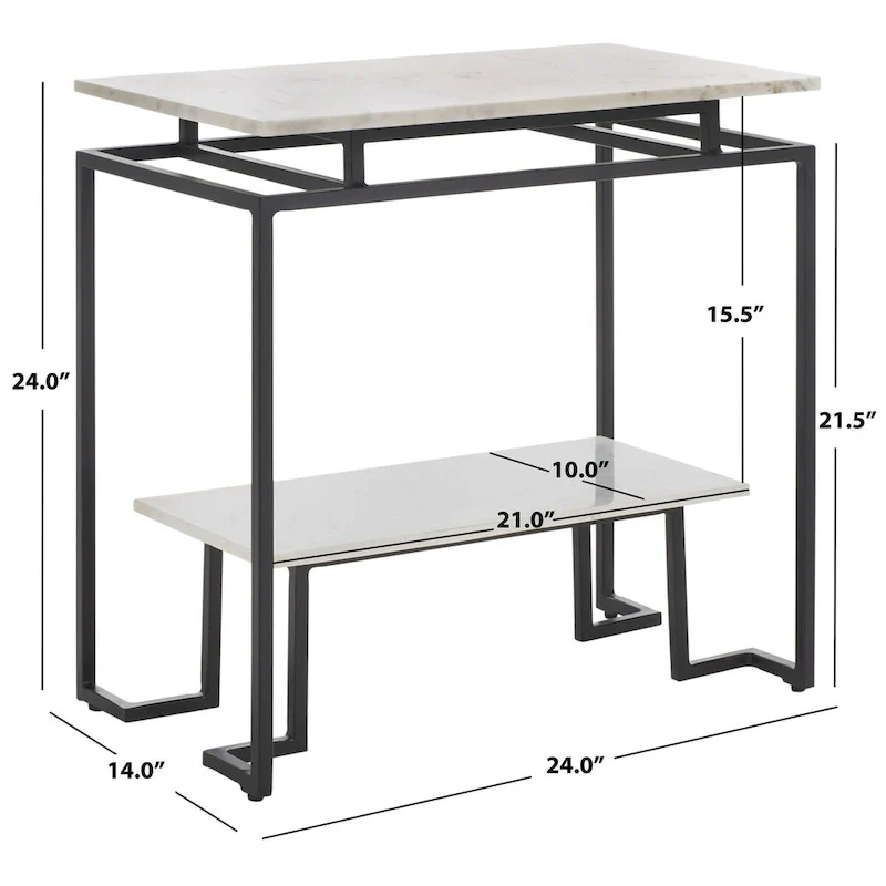 SAFAVIEH Malvina Single Shelf Rectangle Accent Table - 24 L x 14 D x 24 H - 24Wx14Dx24H