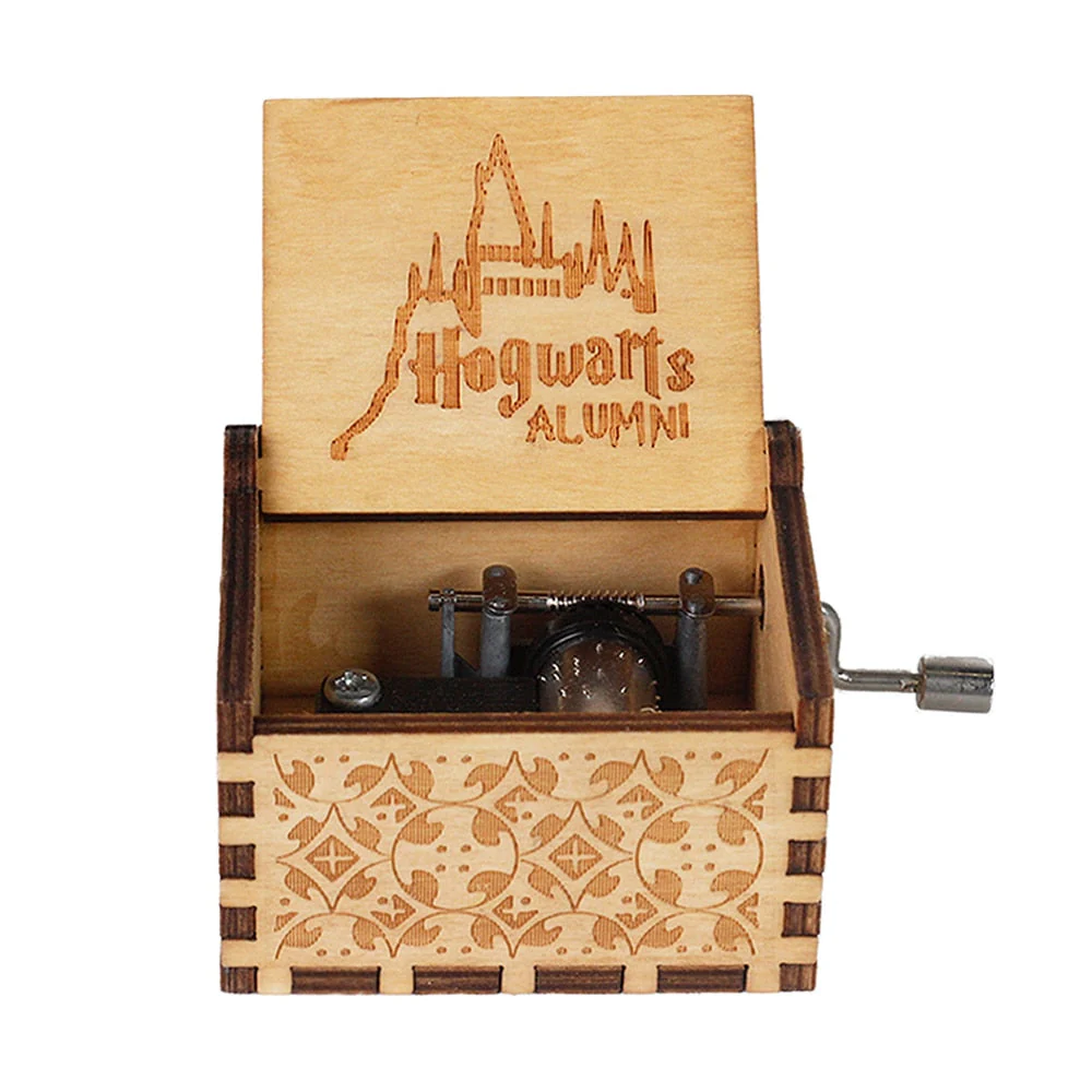 HULIANFU  Wooden Hand Crank Music Box Magic School Game Jurassic Park Godfather Children  Holiday Gift Christmas New Year Gift - Deanwangkt
