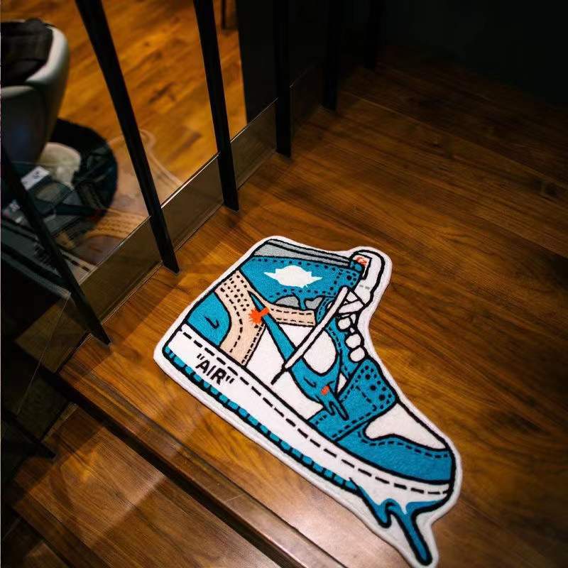 HULIANFU Sneaker Carpet Popular Fashion Rugs Living Room Decoration Bedroom Parlor Children Room Area Rug Mat Soft Flannel Rug and Carpet - Deanwangkt