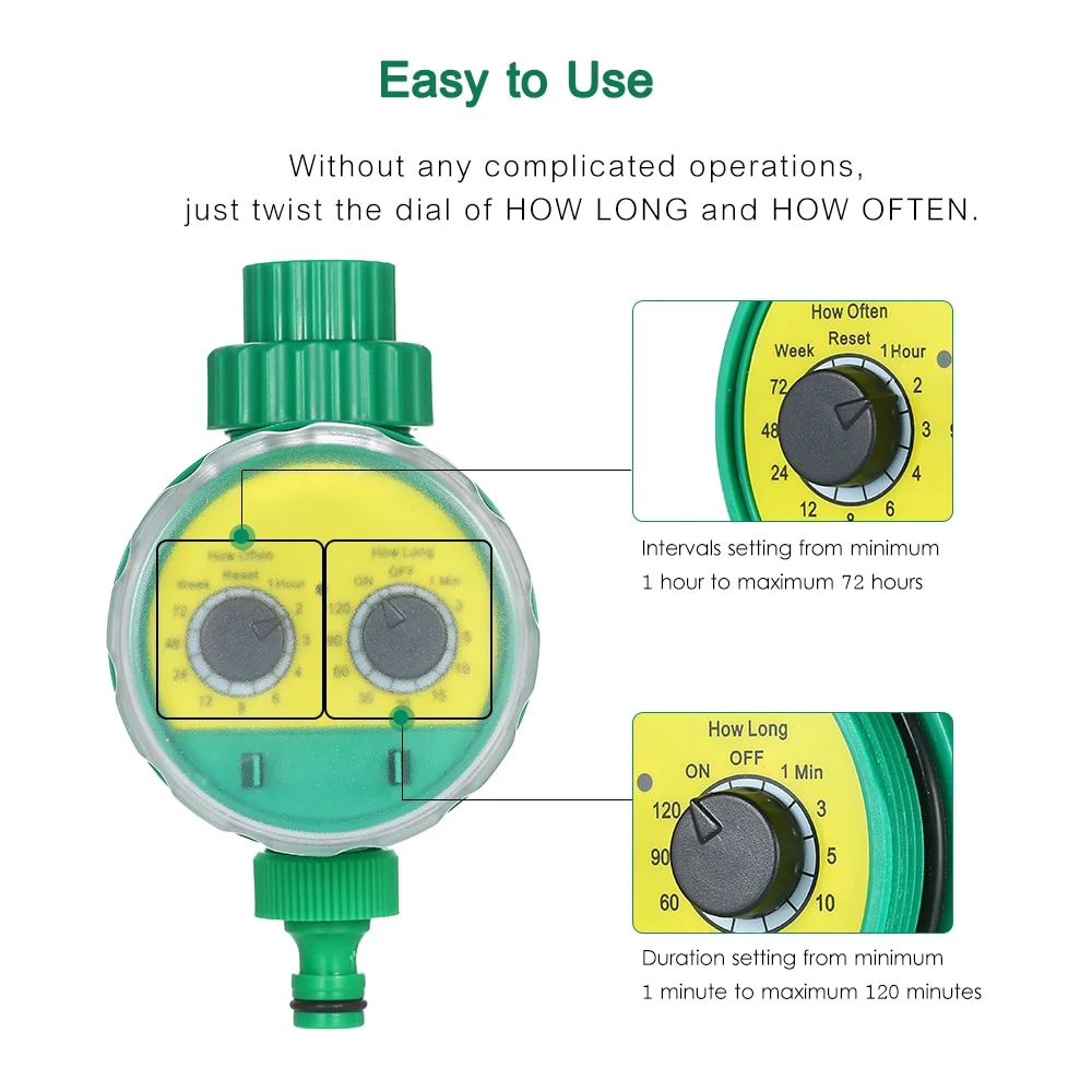 HULIANFU Outdoor Timed Watering Irrigation Controller Automatic Sprinkler Control Programmable Valve Hose Water Timer Faucet for Garden - Deanwangkt