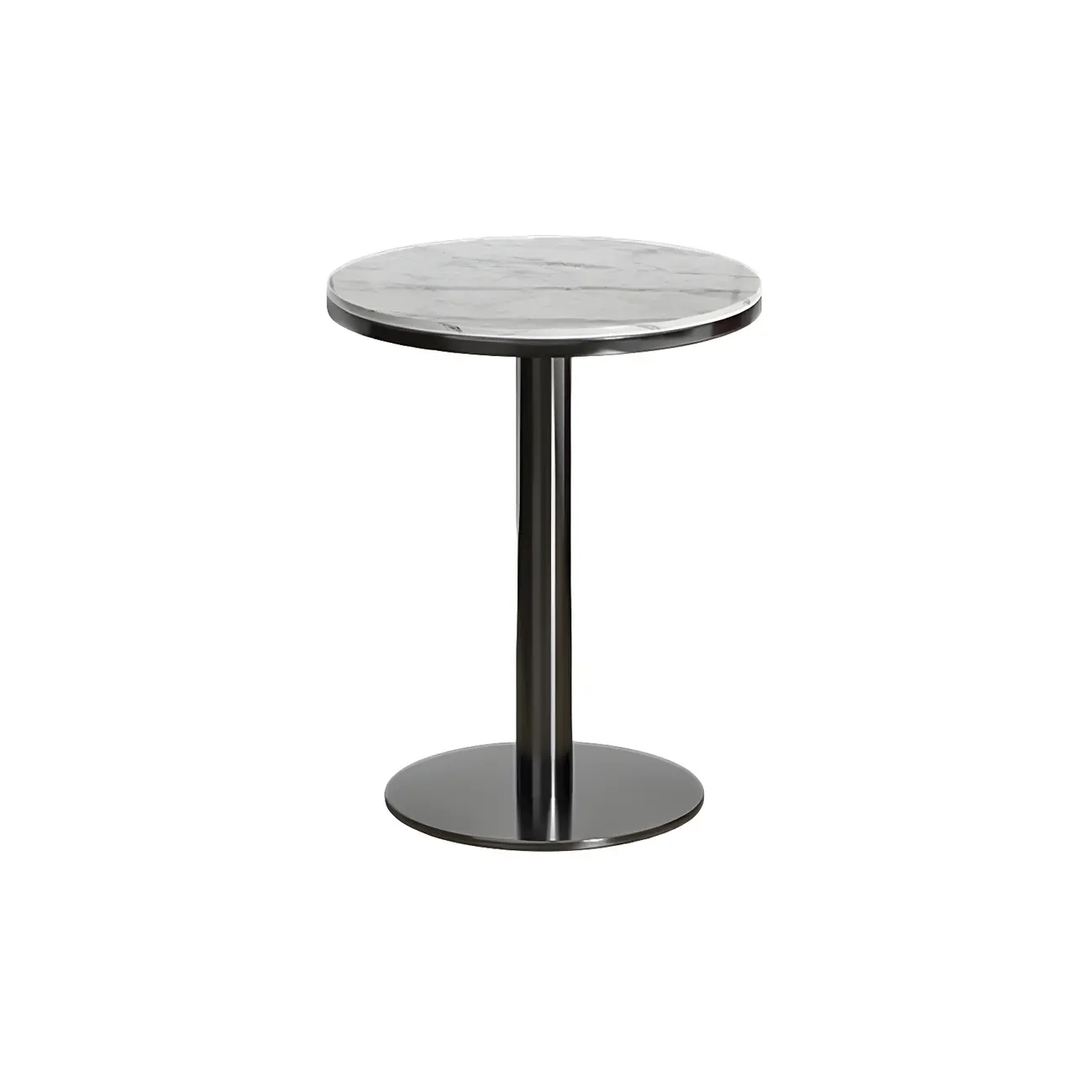 Stylish Round Bar Table with Black Metal Base for Indoor Use
