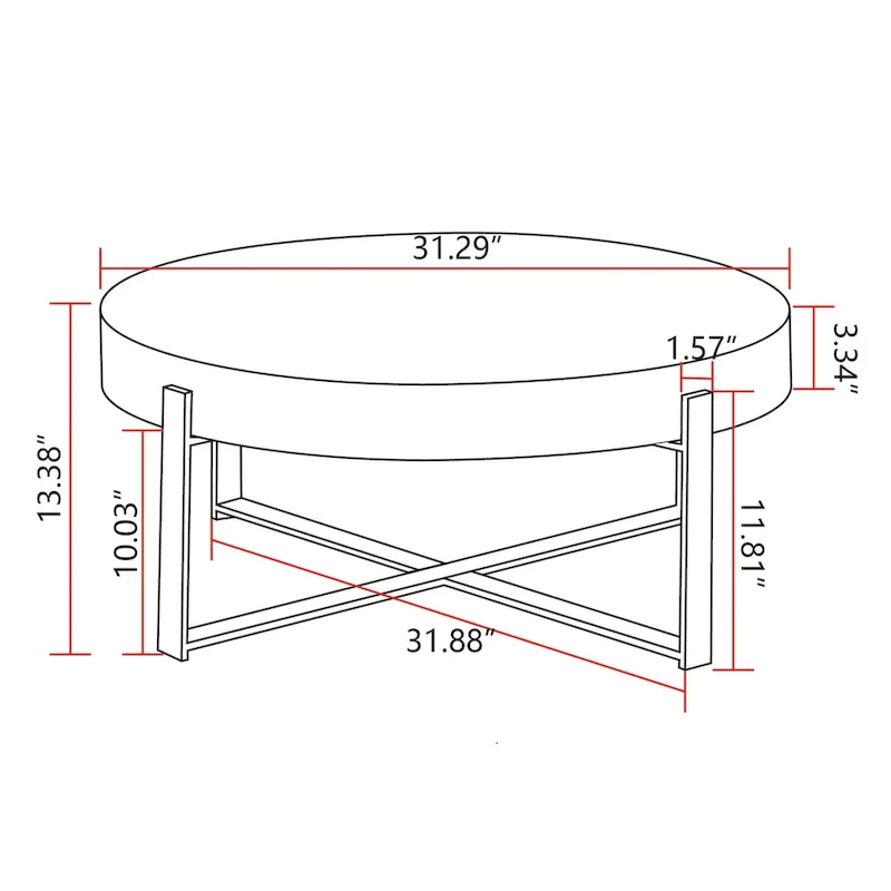 31.29 Modern Retro Splicing Round Coffee Table