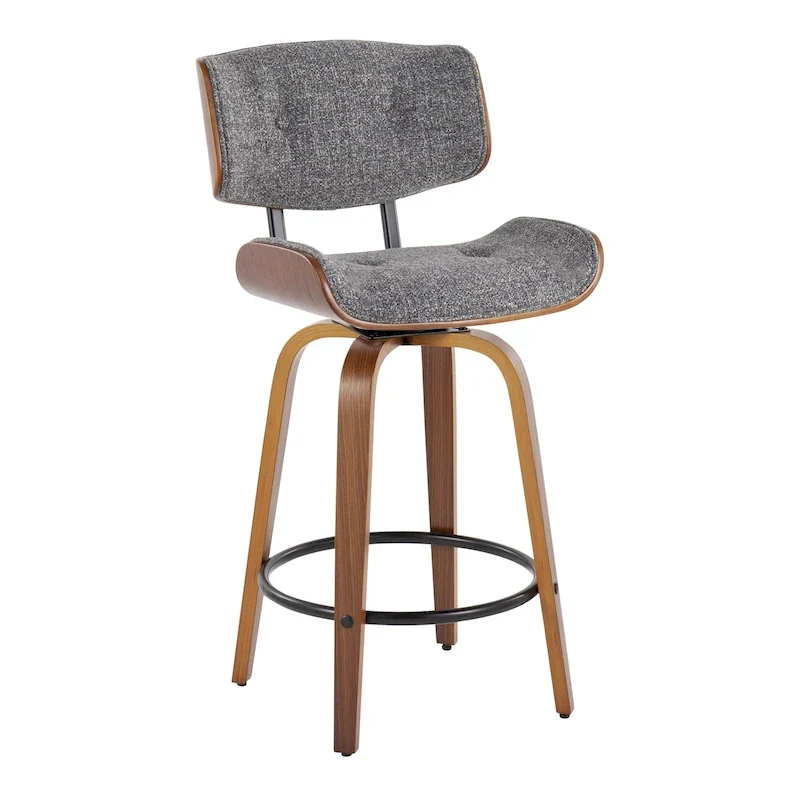 Leksand 26 Fixed-Height Counter Stool with Bent Wood Legs (Set of 2)