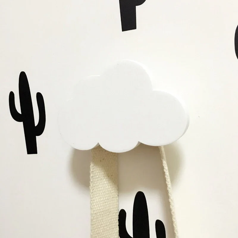 HULIANFU Nordic Nursery & Kids Decor Tassels Storage Shelf Rack Wall Hanging Wood Toys Model Baby Kid Room Furnish Artic Home Decoration - Deanwangkt