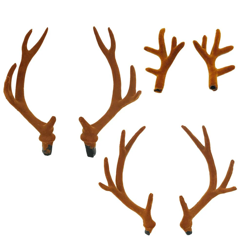 HULIANFU 2026  Christmas Simulation Antlers Headwear Brown Deer Horns Hair Band Headband Goth Halloween Cosplay Accessories Headdress - Deanwangkt