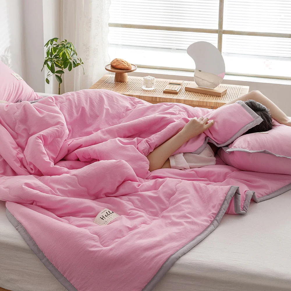 HULIANFU   YanYangTian Summer bedspread quilted blankets Air conditioning quilt bed linen for single bed Couple bed quilt 150 Single duvet - Deanwangkt