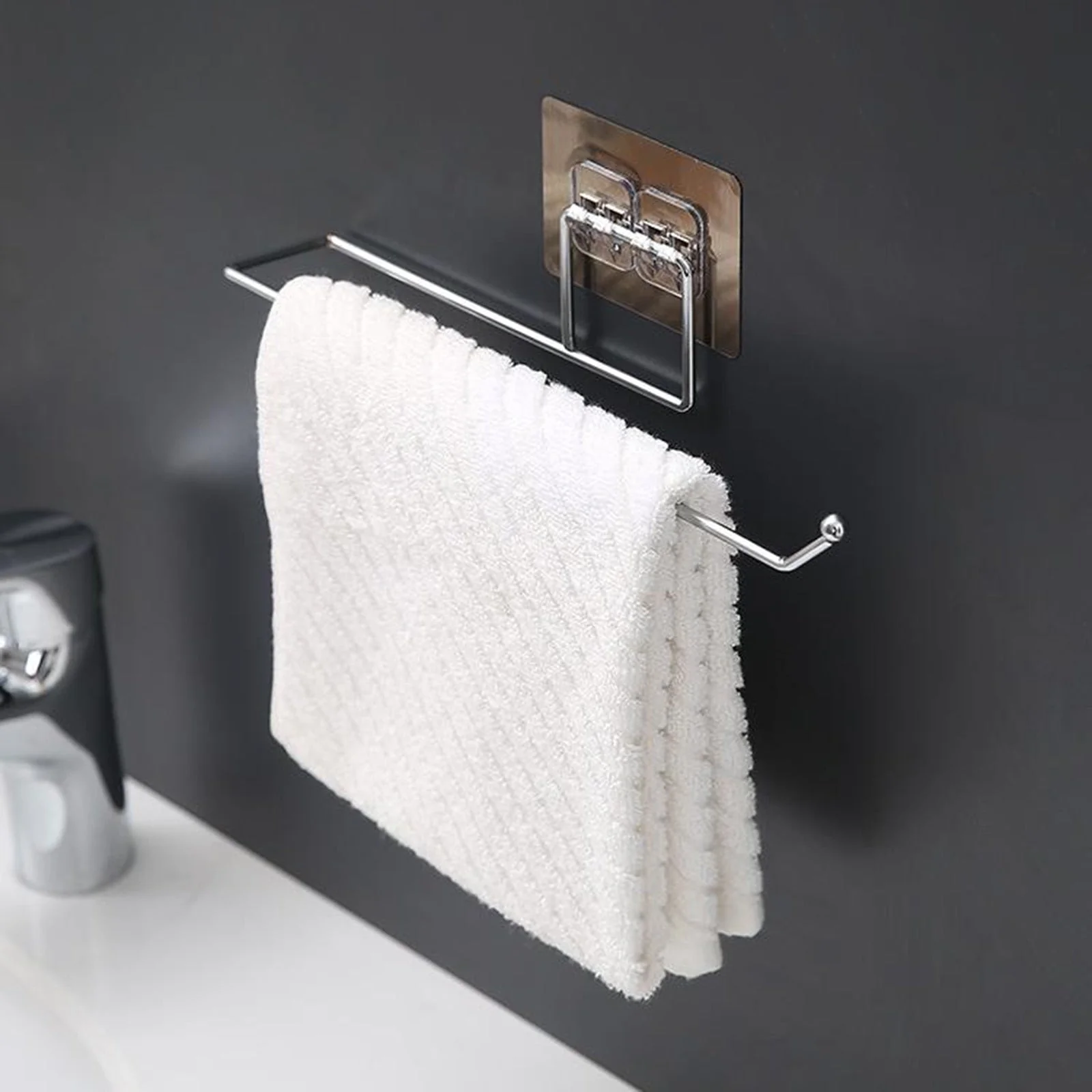 HULIANFU Toilet Paper Towel Holder Stainless Steel Self Adhesive on Smooth Surfaces - Deanwangkt