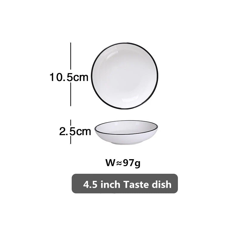 HULIANFU White Dinner Plate Set Ceramic Kitchen Plate Tableware Set Food Dishes Rice Salad Noodles Bowl Soup Kitchen Cook Tool 1pc - Deanwangkt