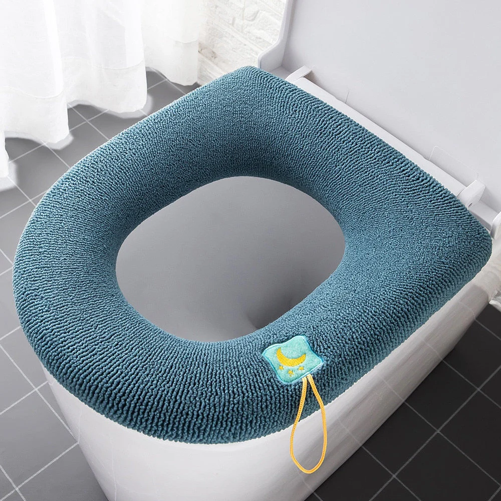 HULIANFU Universal Four Seasons Thickened Househol Soft Mat Autumn Winter Toilet Cover Toilet Seat Cushion Thick Plush Warm Pads - Deanwangkt