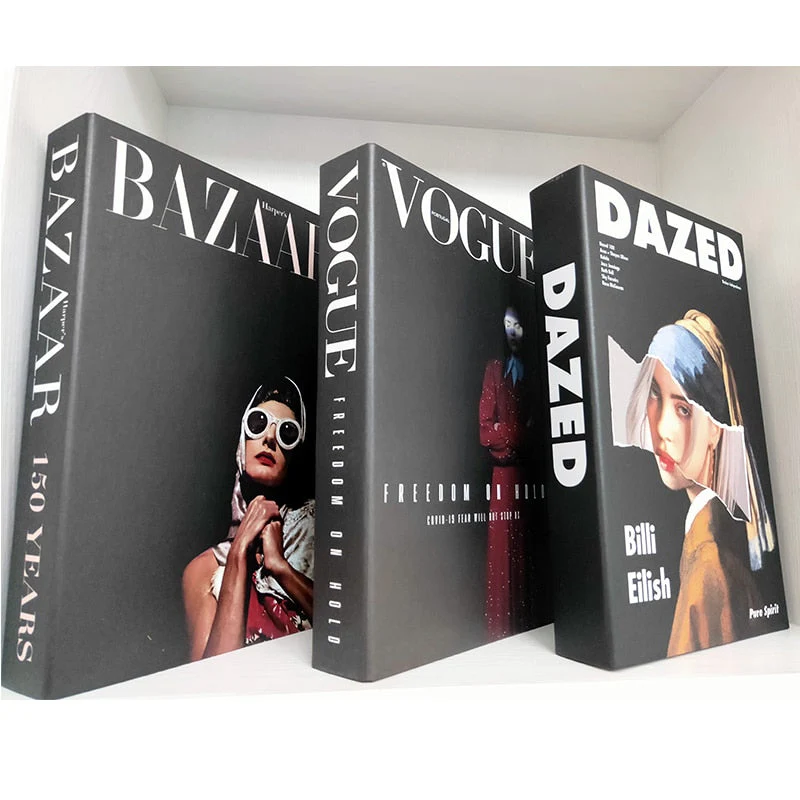 HULIANFU Ins Fashion Fake Books for Decoration Home Decor Coffee Table Book Simulation Prop Book Model Hotel Room Unopenable Box Book - Deanwangkt