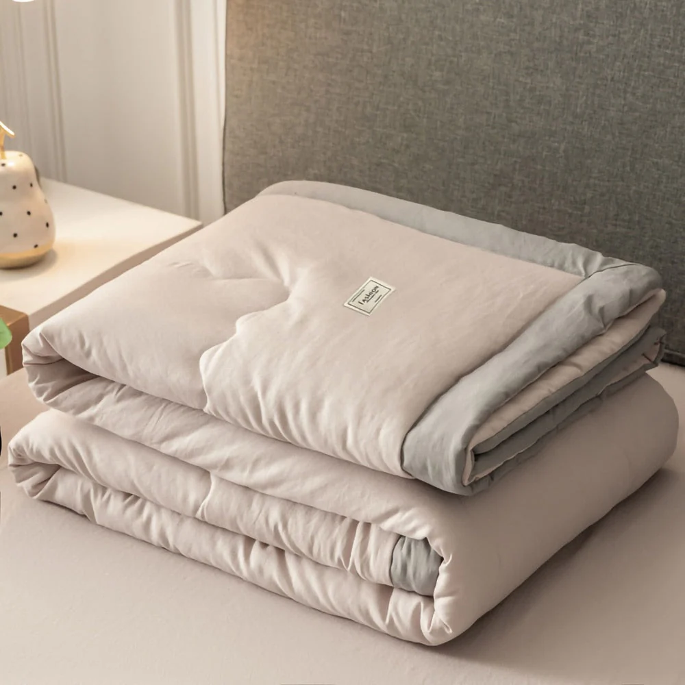 HULIANFU Summer Air Conditioning Quilt Washed Cotton Throw Blanket Quilting Thin Comforter Cooling Duvet Quilted Quilt Solid Color - Deanwangkt
