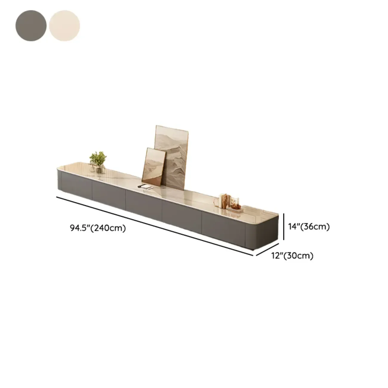 Modern Wooden TV Stand with Drawers and Cable Management