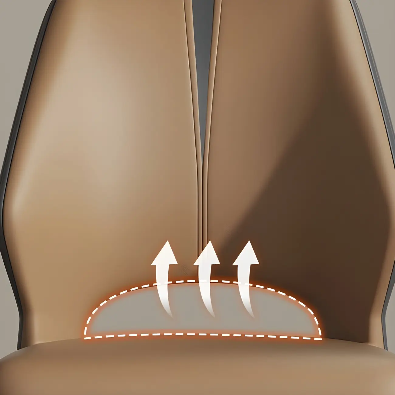 Curved Back Faux Leather Brown Side Dining Chair