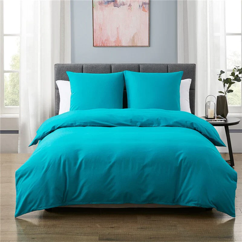 HULIANFU Modern 55% Linen 45% Cotton Bedding Sets Solid Color Bed Set Duvet Cover French Shams Simplicity Bedclothes For Home Sing/Queen - Deanwangkt