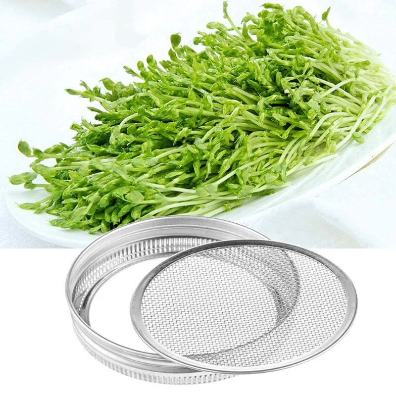 HULIANFU Stainless Steel Sprouting Jar Lids Home Garden Seed Sprouting Germinator Seed Sprouter Germination Grow Cover Strainer Lids - Deanwangkt