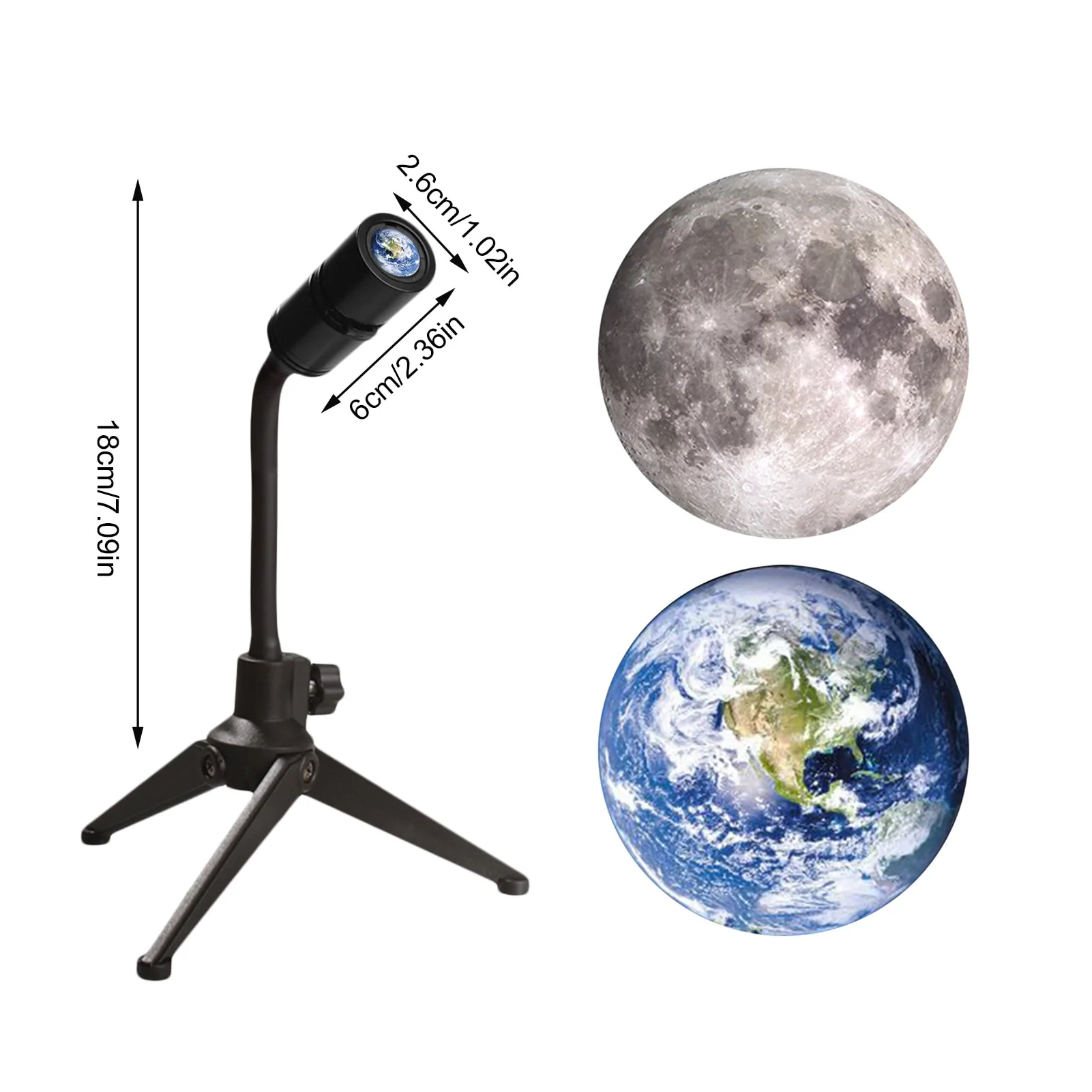 HULIANFU Moon Projection Lamp Creative Galaxy Light Projector Background Atmosphere Night Light Party Decor Birthday Gift Photo Props - Deanwangkt