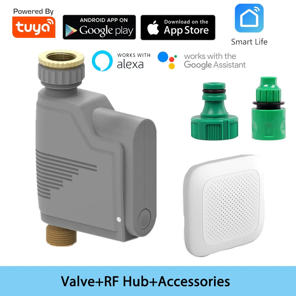 HULIANFU New Tuya Water Flow Monitor WIFI Smart Sprinkler Timer Wireless Water Saving Valve Remote Control Waterting Timer Alexa Google - Deanwangkt