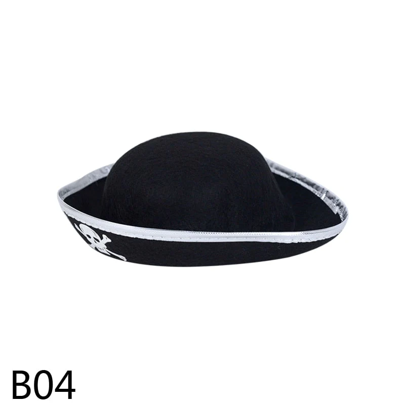HULIANFU Print Skull Children / Adult Pirate Hat Cosplay Costume Cap Halloween Masquerade Party Performance Pirate Captain Hat Props - Deanwangkt