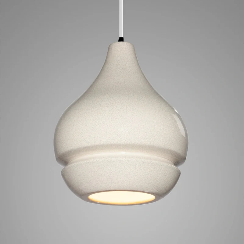 Carson Carrington Sallberg White Crackle Pendant - Matte Black, White Crackle, White