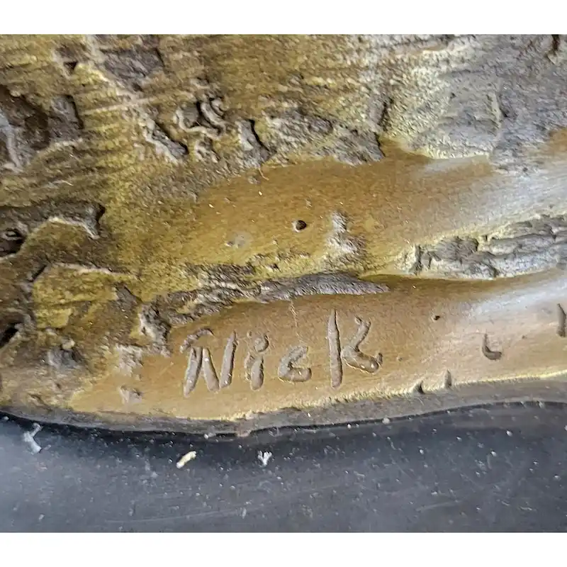 Native American Indian Mohawk Archer Bronze Bust Sculpture Statue Mario Nick 29 Inches X 23 Inches