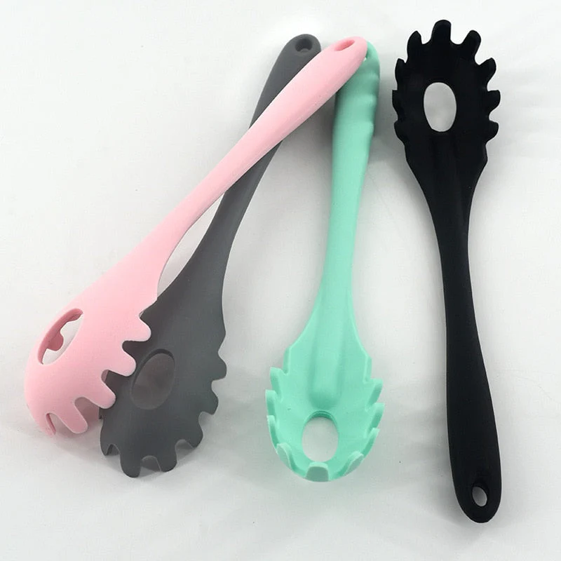 HULIANFU Silicone Pasta Noodle Spoon Pasta Scoop Colander Noodle Spaghetti Ladle Slot Spoon Heat-Resistant Tableware Kitchen Gadget - Deanwangkt