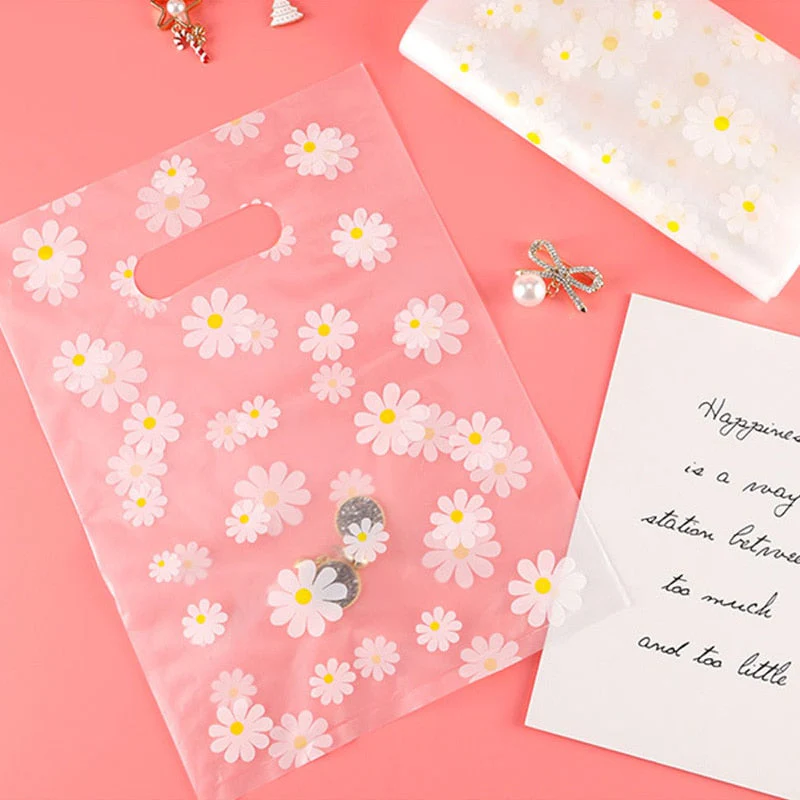 HULIANFU Small Plastic Bag for Jewelry/Earrings/Scarf/Socks Little Daisy Wedding Gift Bags Mini Packaging Bags for Business 25pcs/lot - Deanwangkt