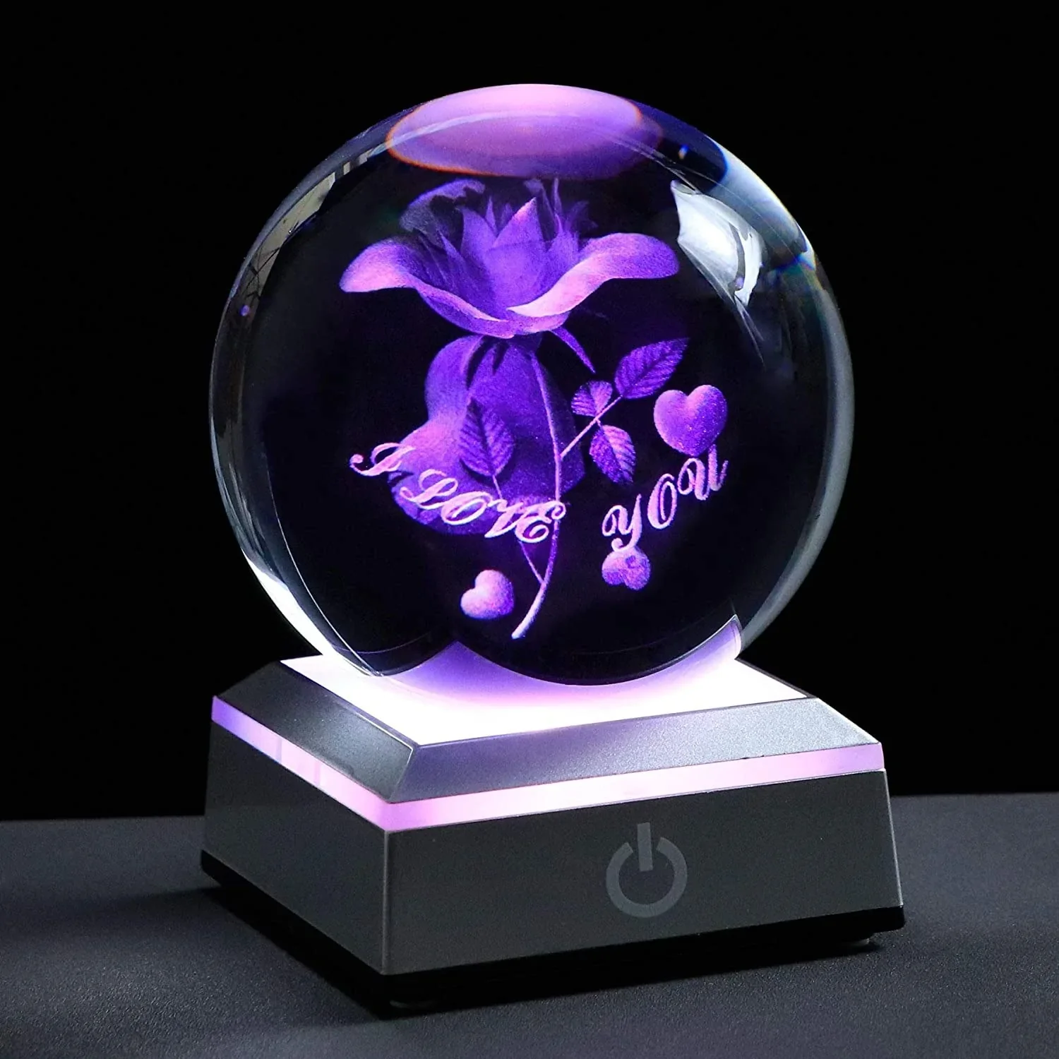 HULIANFU New 80mm K9 Crystal Solar System Planet Globe 3D Laser Engraved Sun System Ball with Touch Switch LED Light Base Astronomy Gifts - Deanwangkt