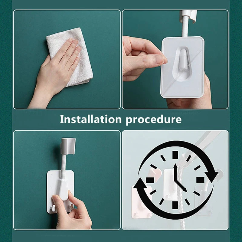 HULIANFU Universal Adjustable Shower Bracket Holder Color Plastic Shower Head Stand Holder Wall-Sticky Bath Rack Batheroom Holder - Deanwangkt