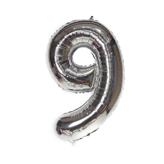 HULIANFU Silver Black Style Foil Letter Number Balloons Baby Shower Helium Ballon Happy Birthday Kids Adult Party Decoration Supplies - Deanwangkt