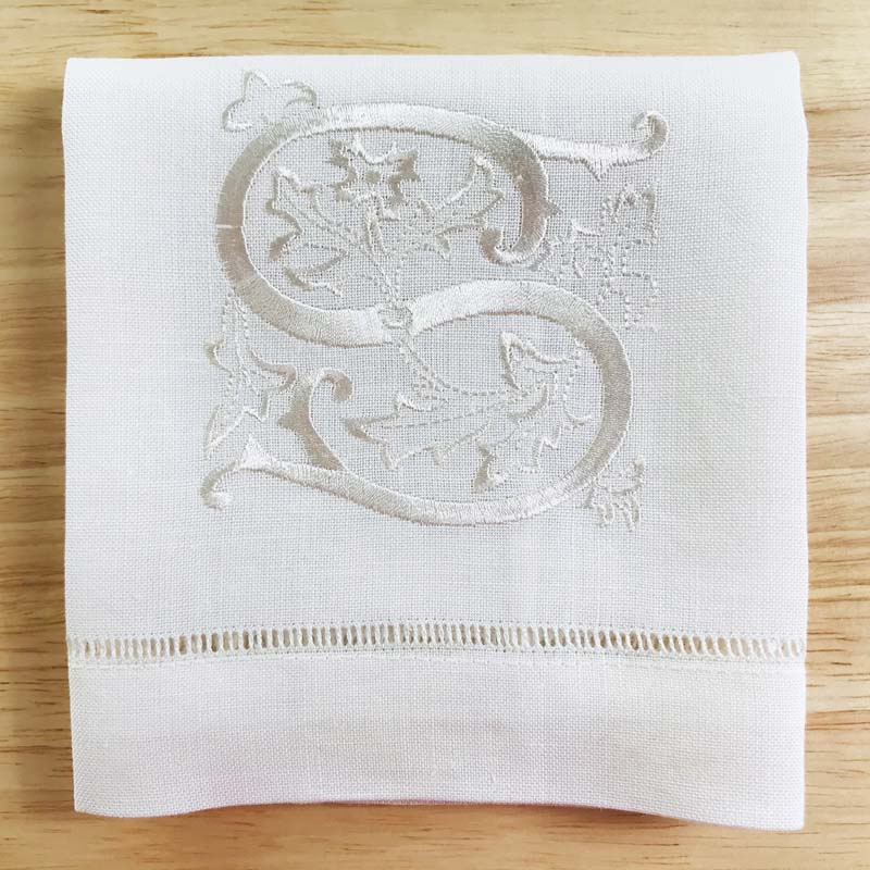HULIANFU Letters Embroidery  Table Napkin  White Wedding Party Holiday  Decorative  Towel  Rectangular  Hand Towels - Deanwangkt