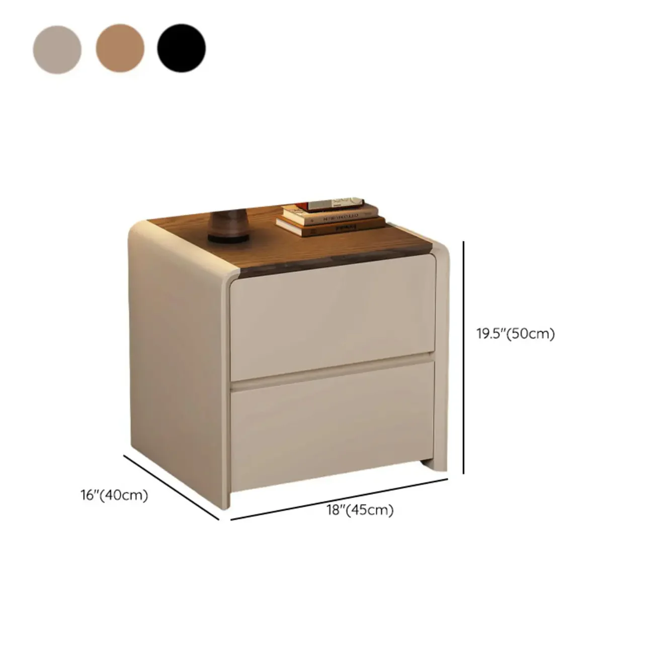 Versatile Modern Faux Leather Wooden Nightstand