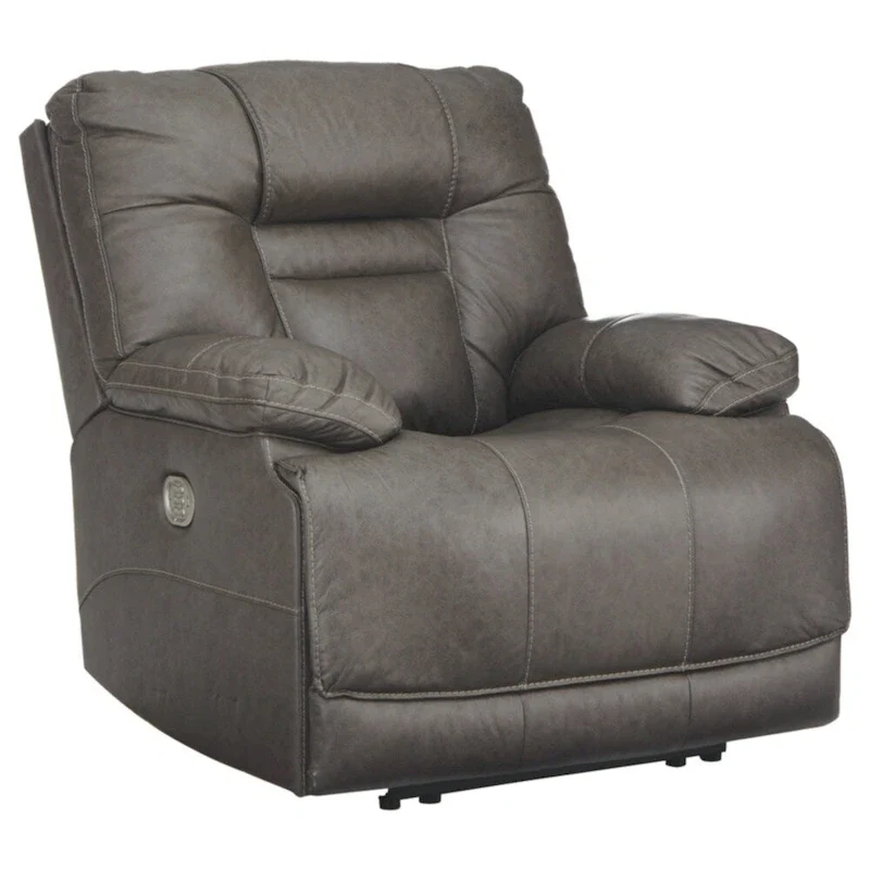 Wurstrow Contemporary Power Recliner Adjustable Headrest Smoke