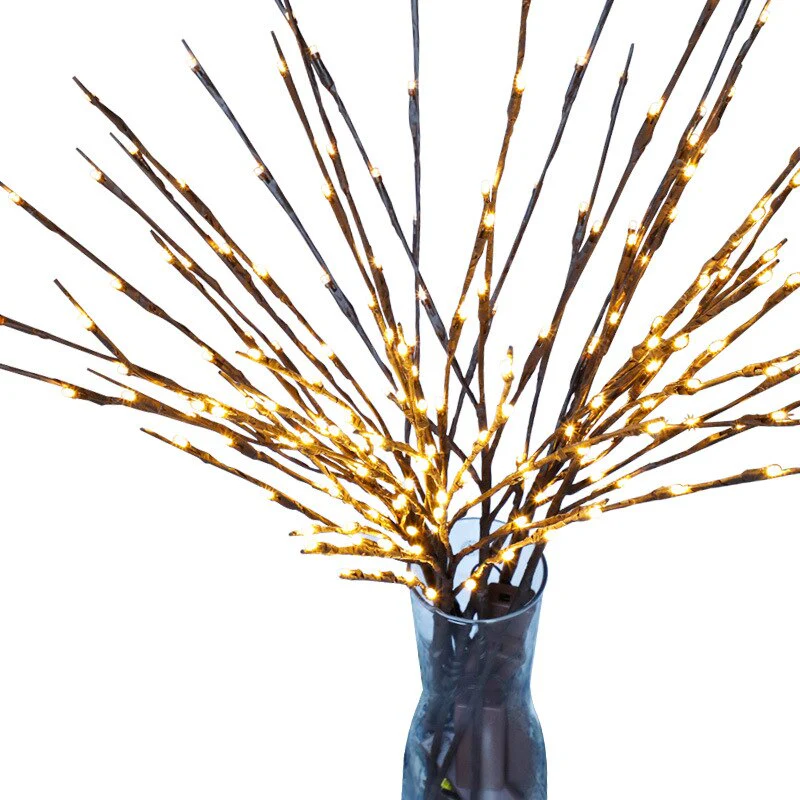 HULIANFU The Light Garden Floral LED Willow Branch Lamp Battery-Operated 20 Bulbs For Home Christmas Party Garden Decoration - Deanwangkt