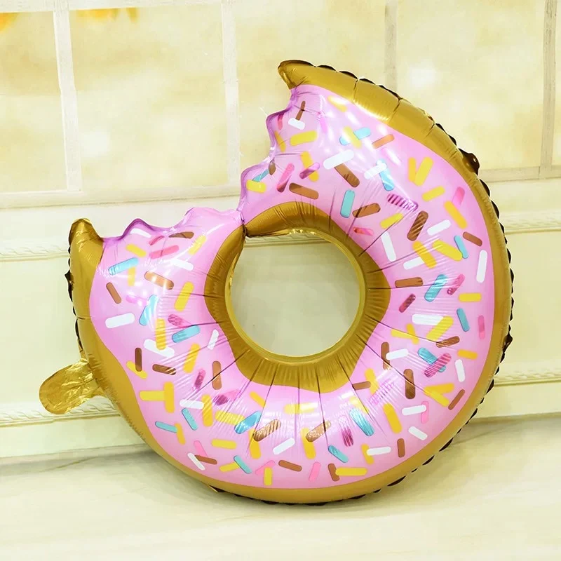 HULIANFU New large cake gift box donut popcorn shape aluminum film balloon wedding celebration birthday party scene decoration - Deanwangkt