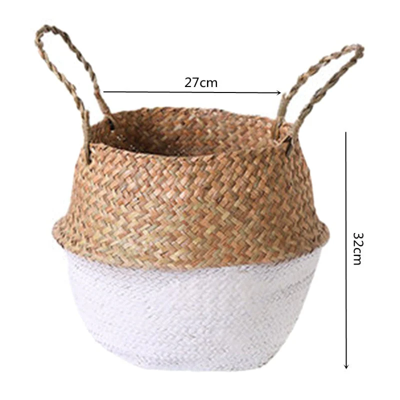 HULIANFU Straw Weaving Flower Plant Basket Grass Planter Basket Indoor Outdoor Flower Pots Cover Plant Containers for Plantable Plants FU - Deanwangkt