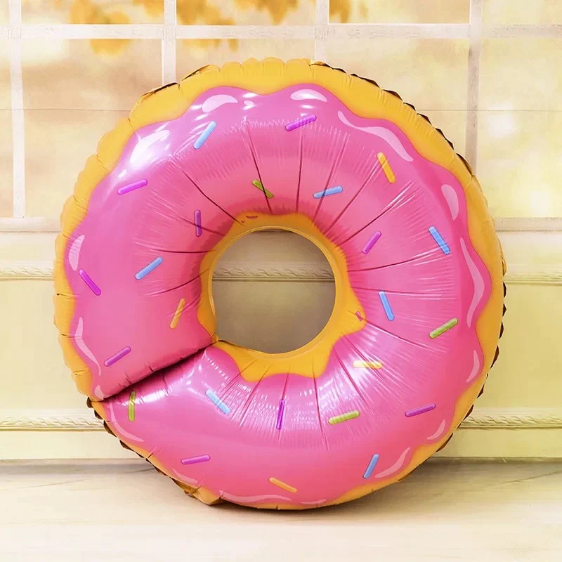 HULIANFU New large cake gift box donut popcorn shape aluminum film balloon wedding celebration birthday party scene decoration - Deanwangkt
