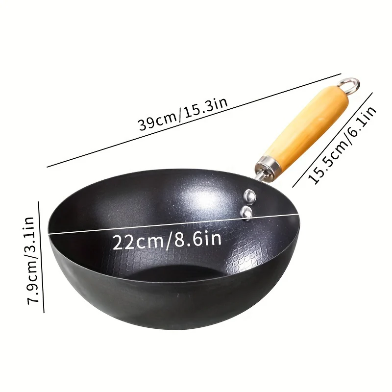 1pc Small Iron Pot, Traditional Chinese Wok, One Person Eating Uncoated Mini Non Stick Wok, Suitable For Gas Stoves And Stoves, Kitchen Utensils, And Kitchen Utensils - Deanwangkt