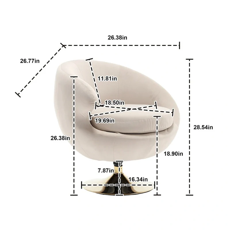 360 Degree Swivel Cuddle Barrel Accent Chairs, Round Armchairs