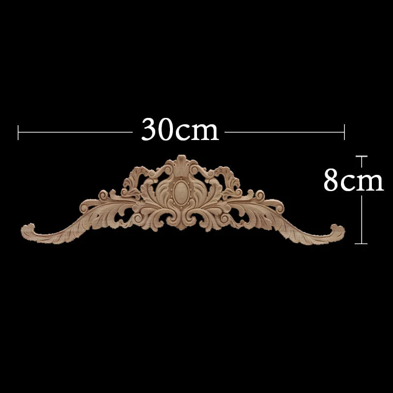 HULIANFU Long Rose Flower Exquisite Carving Natural Wood Appliques Furniture Wooden Mouldings Wmqe Vintage Unpainted Decoration Decal - Deanwangkt