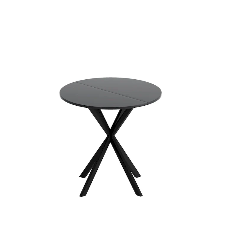 Modern Cross Leg Round Dining Table ,Two Piece Removable Top