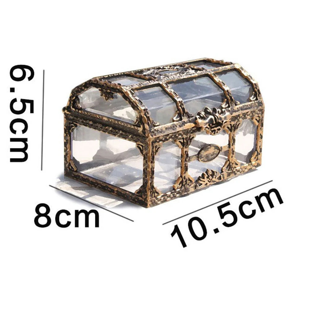 HULIANFU Vintage Transparent Pirate Treasure Storage Box Candy Trinket for Jewelry Crystal Gem Trinket Box Holder Organizer Earrings Ear - Deanwangkt