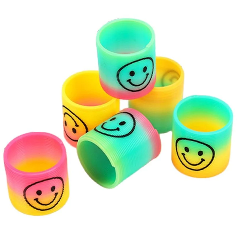 HULIANFU Rainbow Magic Spring, 10Pcs Colorful Rainbow Neon Plastic Spring Toys, Party Supplies Boys Girls Easter, Halloween Gift Toys - Deanwangkt