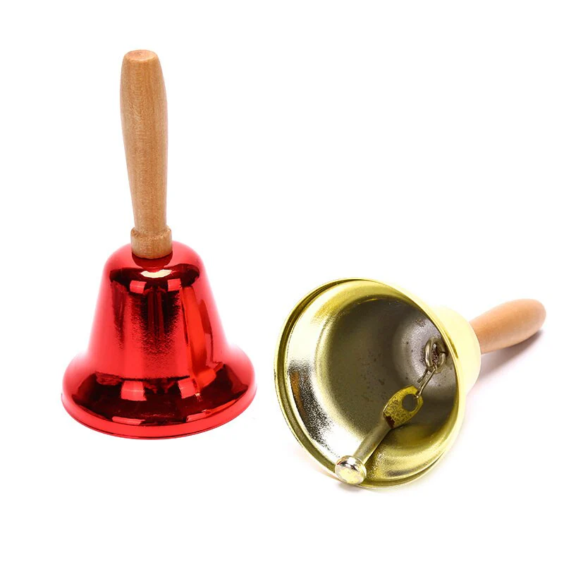 HULIANFU 2026  Christmas Hand Bell Santa Claus Jingle Bells  Gold Silver  School Handbell Restaurant Call Bell Service Supplies Xmas Decoration - Deanwangkt