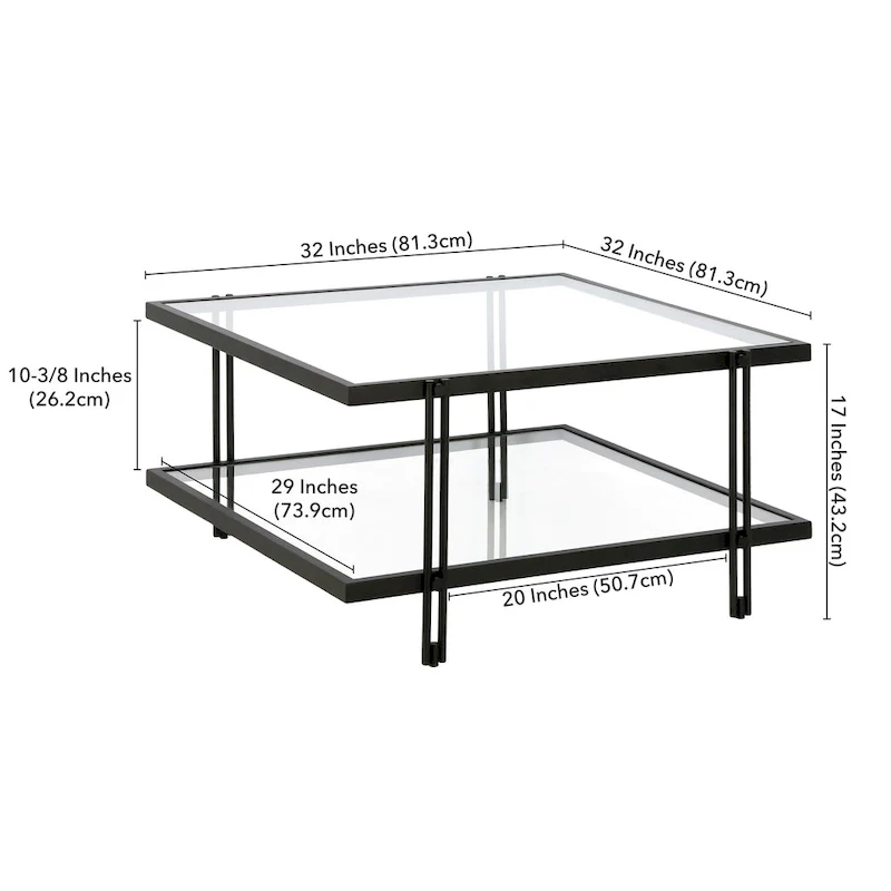 Inez Modern Steel and Glass Coffee Table