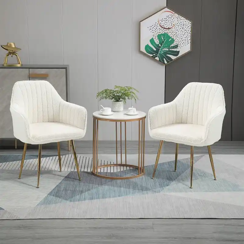 AVAWING Accent Arm Chairs Set of 2 Upholstered Velvet Dining Chairs