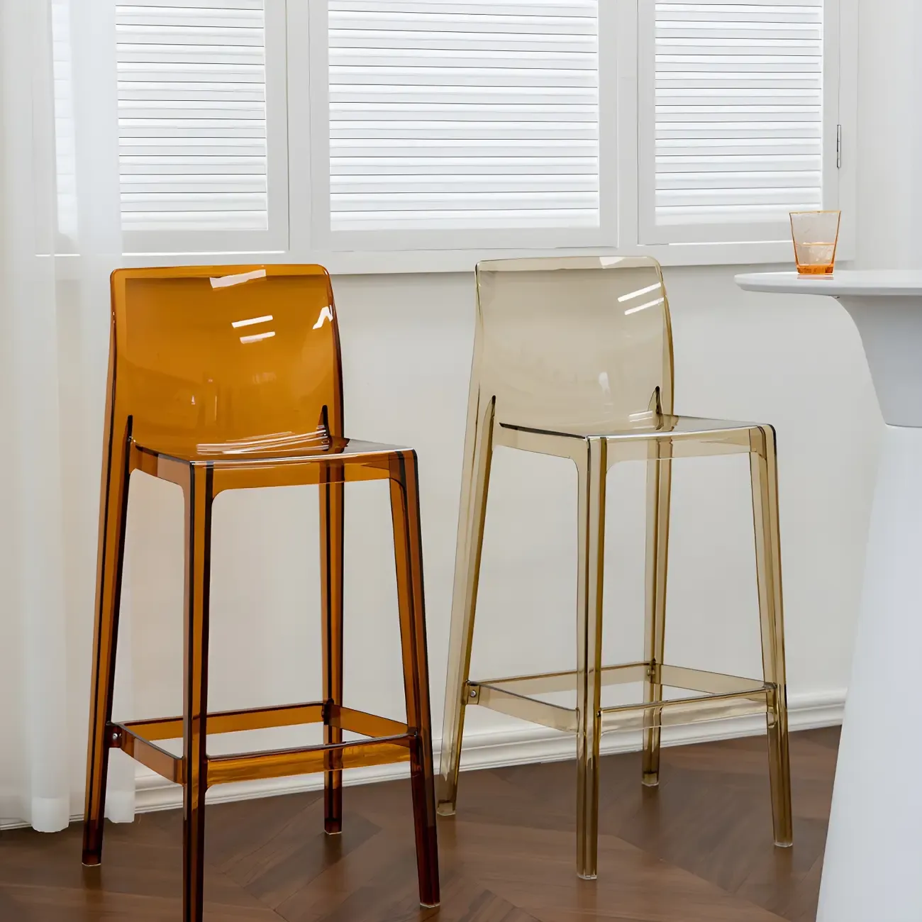 Modern Acrylic Transparent Stylish Rectangle Bar Stool