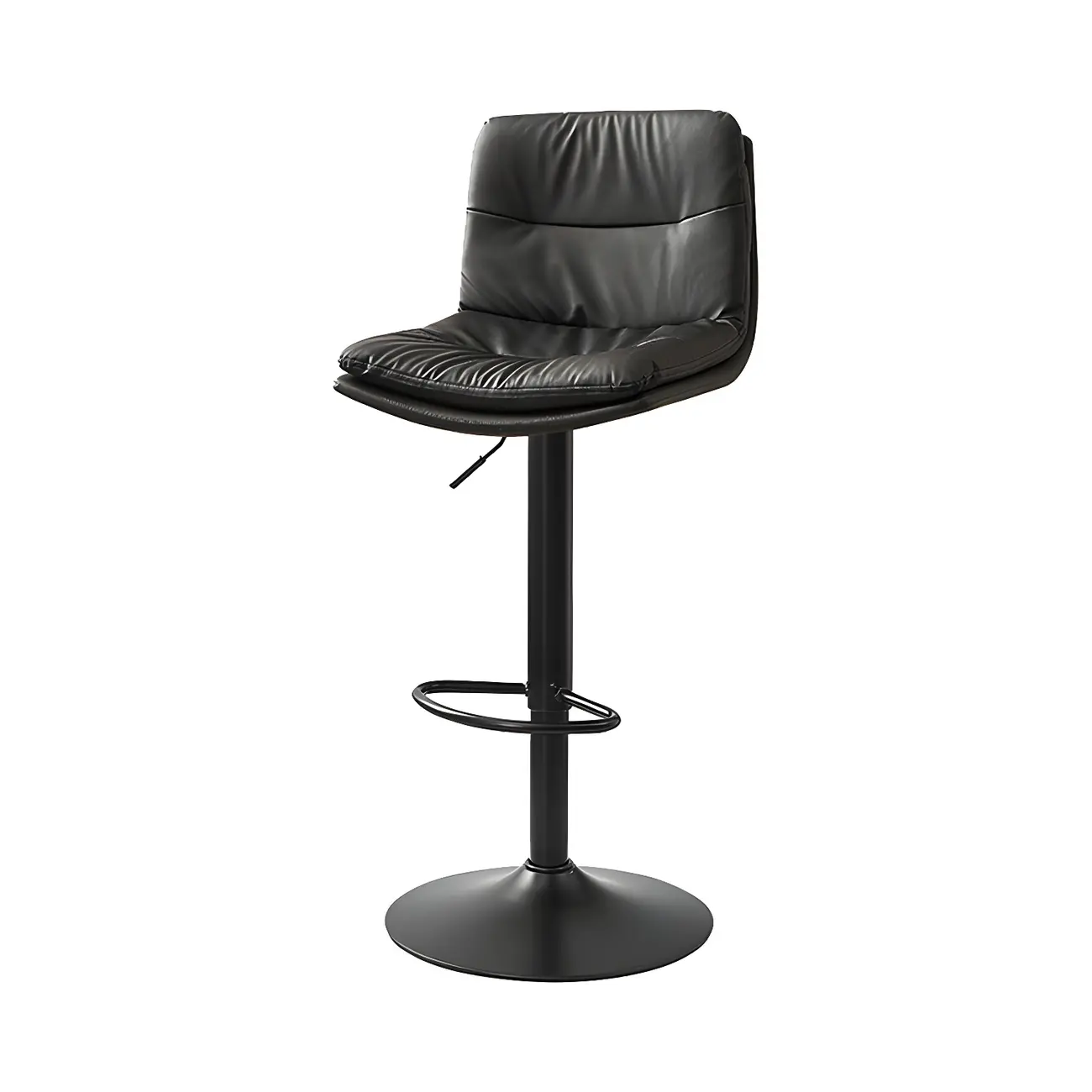 Modern Leather Saddle Swivel Adjustable Bar Stool