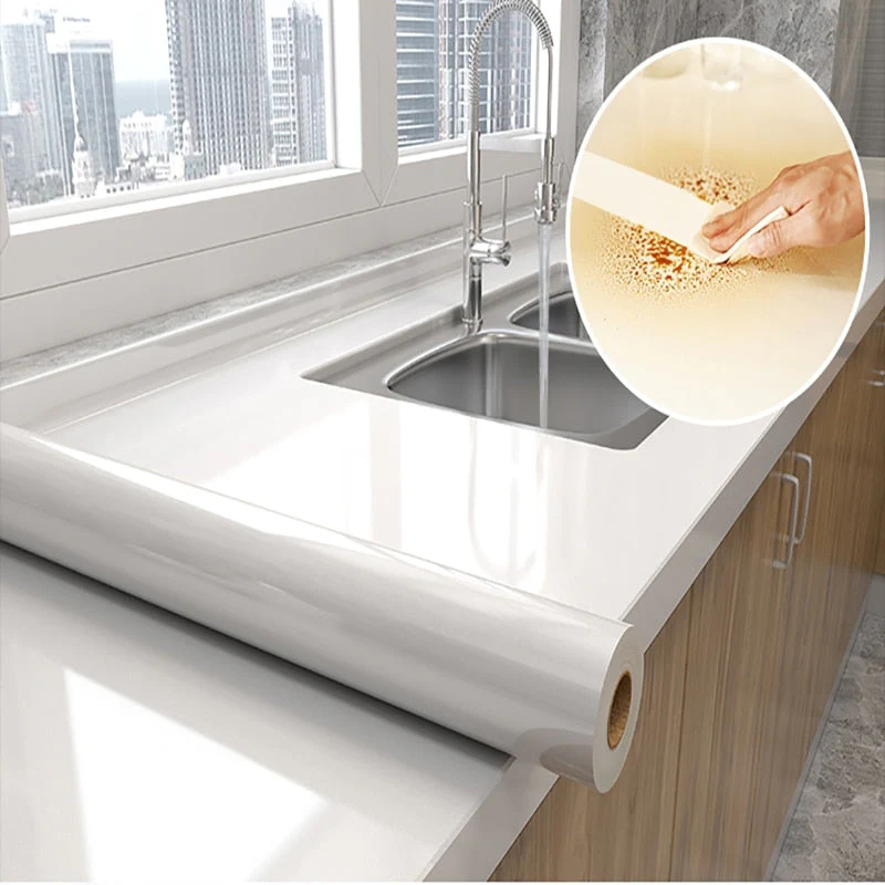 HULIANFU 2026  Kitchen Oil-proof Transparent Film Thick Self Adhesive Waterproof Countertop Furniture Marble Wallpaper Bathroom Decor Stickers - Deanwangkt