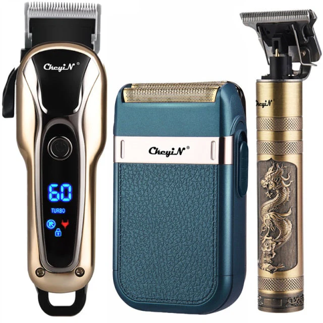 HULIANFU Professional Barber Hair Clipper Rechargeable Electric T-Outliner Finish Cutting Machine Beard Trimmer Shaver Cordless Corded - Deanwangkt