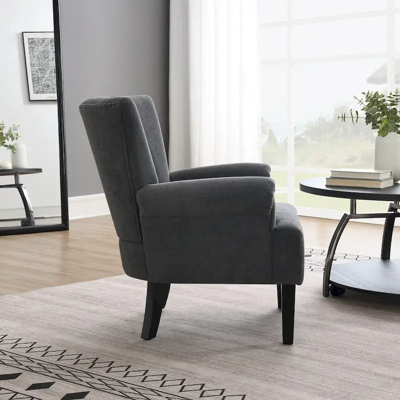 29 Upholstered Arm Chair with High-Density Foam and Channel Back